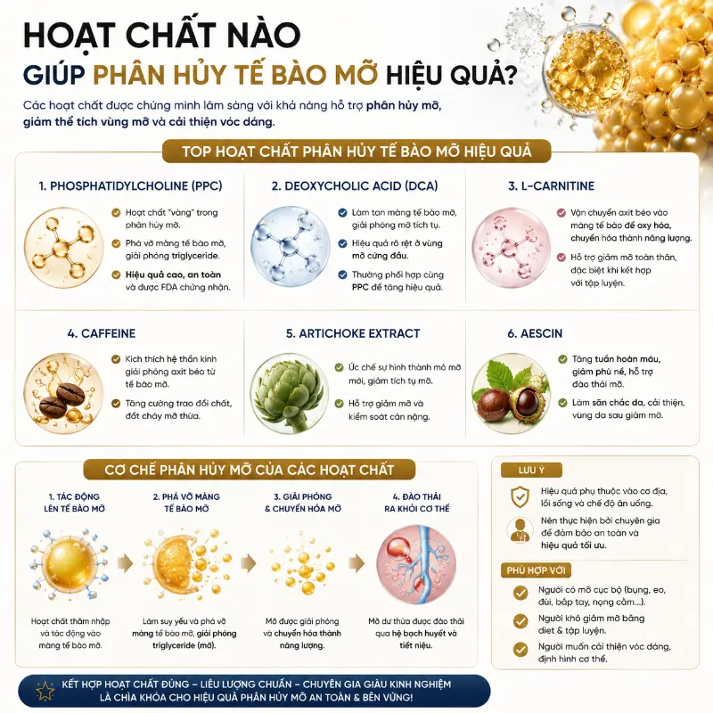 Hoạt Chất Nào Giúp Phân Hủy Tế Bào Mỡ Hiệu Quả?