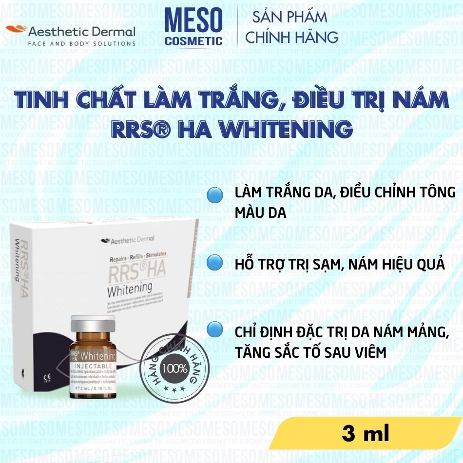 Tinh chất meso trắng sáng da, mờ thâm nám RRS® HA Whitening SkinTech 3ml