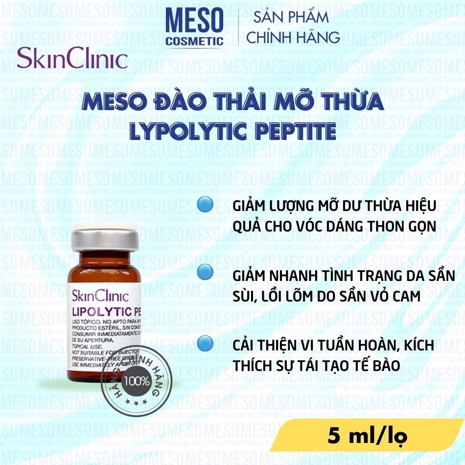 LIPOLYTIC PEPTIDE MESO SKINCLINIC - TINH CHẤT ĐÀO THẢI MỠ CHO VÙNG BODY 1 LỌ