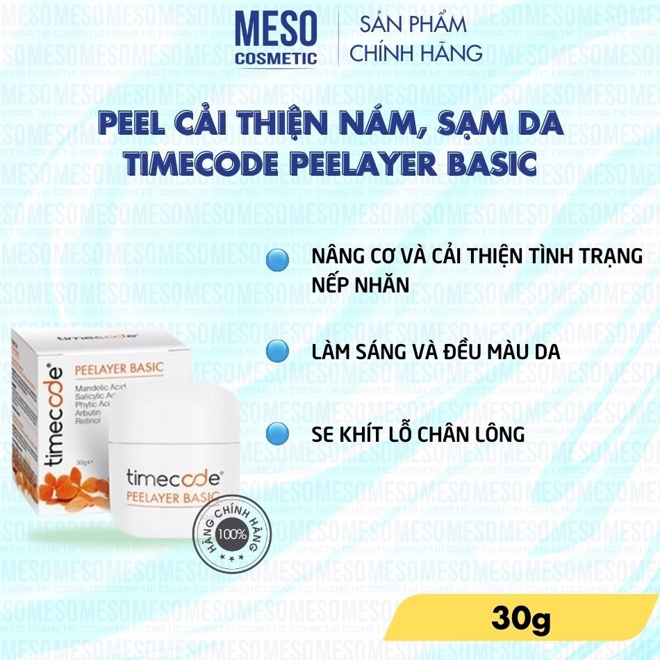PEEL DA TIMECODE PEELAYER BASIC ĐỀU MÀU DA, SÁNG DA 30G