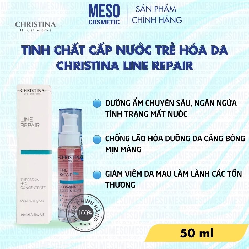 Tinh Chất cấp nước trẻ hóa da Christina Line Repair – Theraskin + HA Concentrate 50ml
