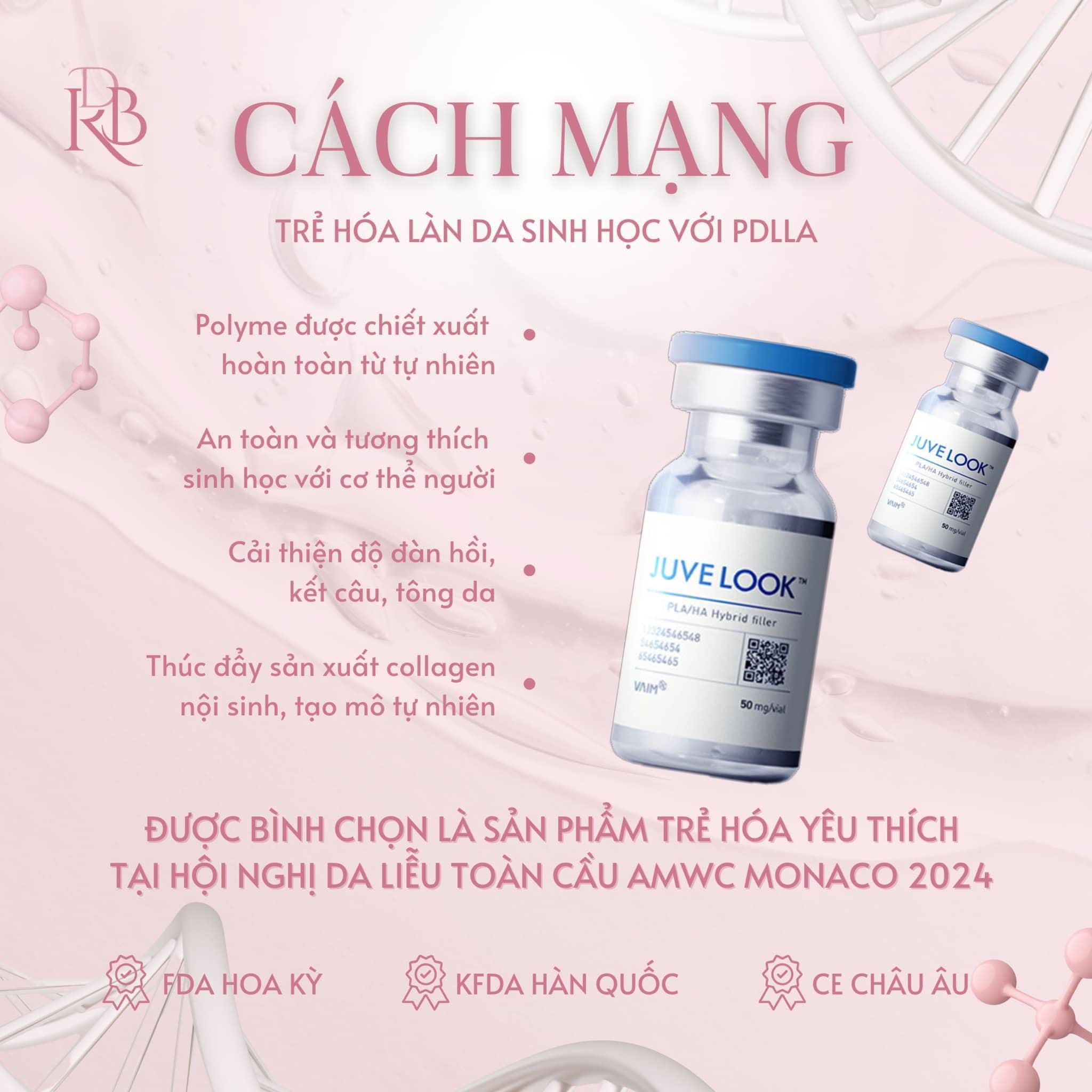 Bột chỉ sinh học tăng sinh và trẻ hóa da PDLLA Juvelook 100mg Hàn Quốc