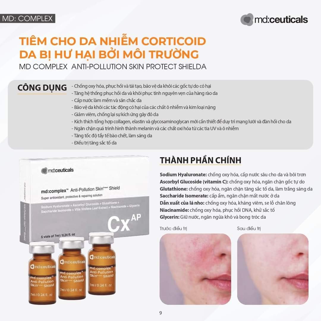 Tinh chất phục hồi da, chống lão hóa Md:Ceuticals Md:Complex Anti-Pollution Skin Protect Shield 7ml