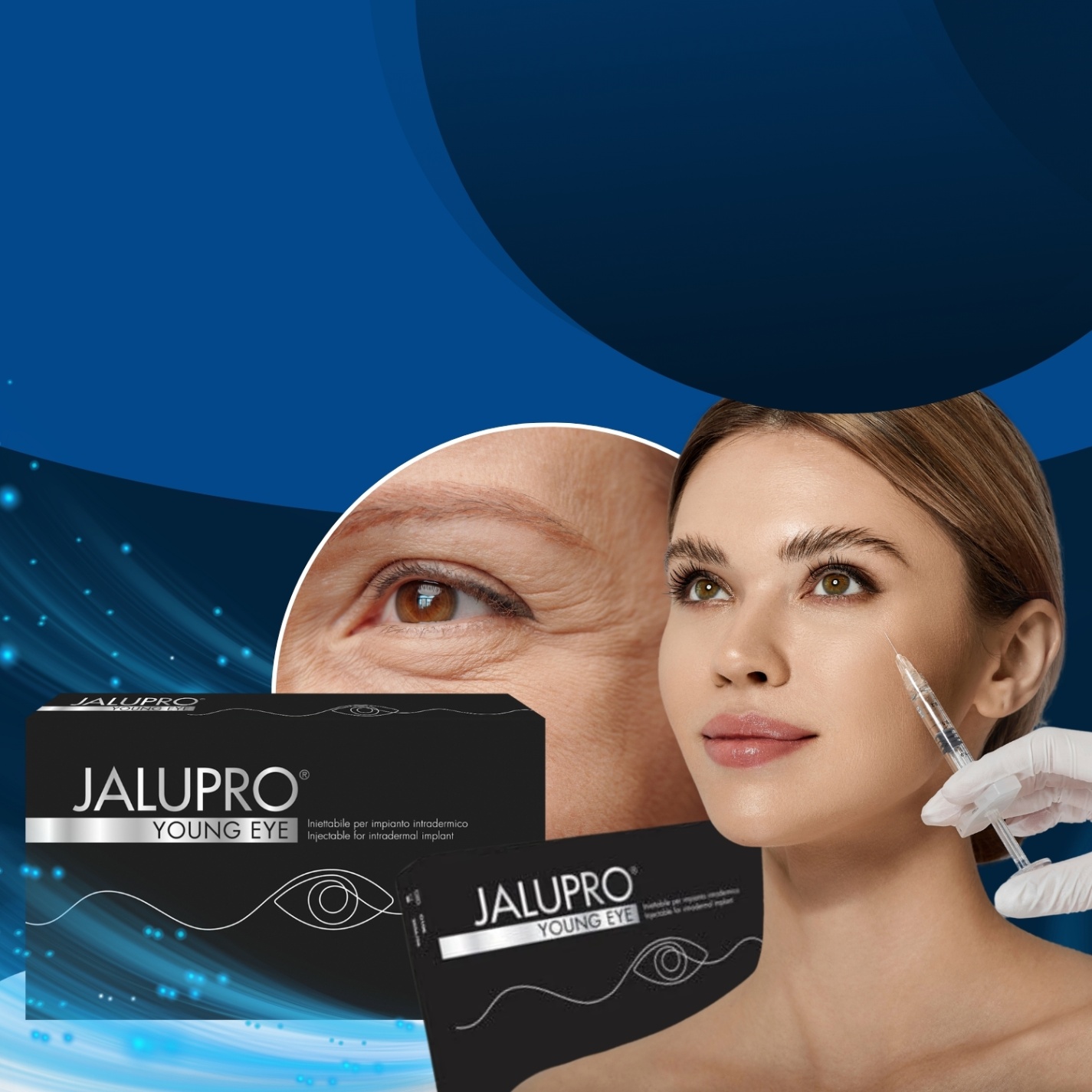Tinh chất tiêm trẻ hóa và làm đầy vùng mắt Jalupro Young Eye hộp 1ml
