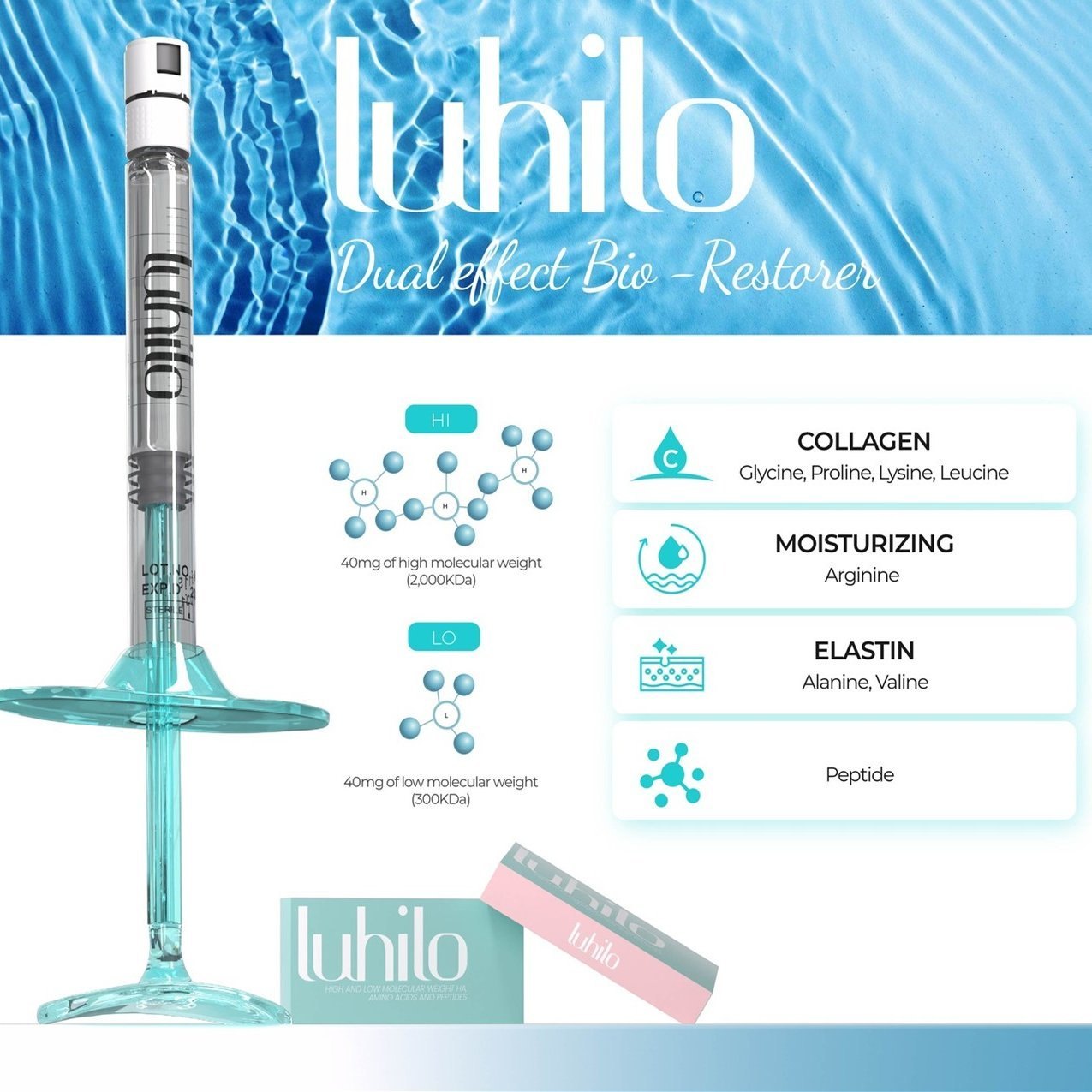 Tinh chất tiêm BAP nâng cơ trẻ hóa da Luhilo hộp 2,5 ml
