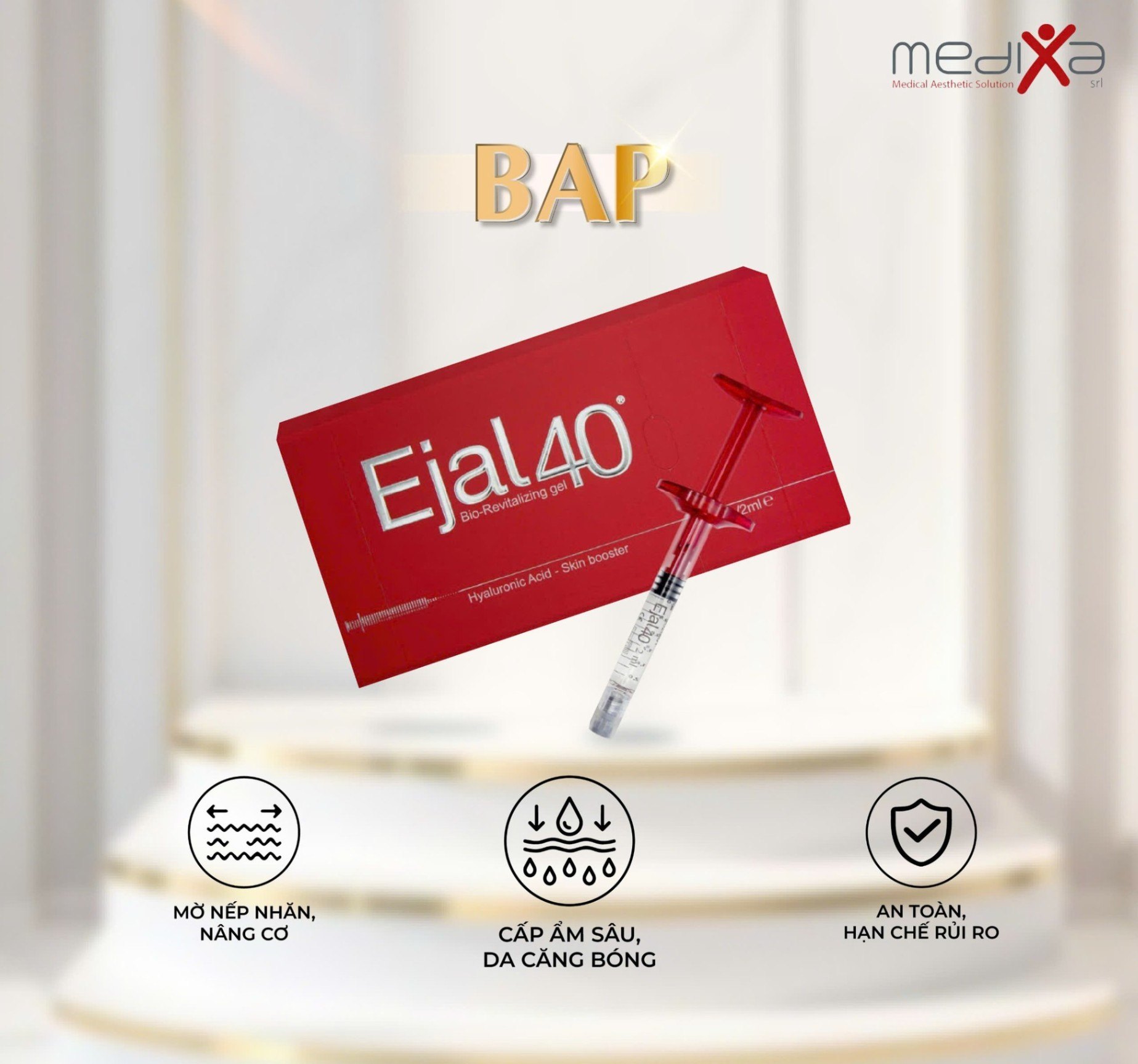 Tinh chất tiêm BAP trẻ hóa da tiên tiến từ Ý Ejal 40 hộp 2ml