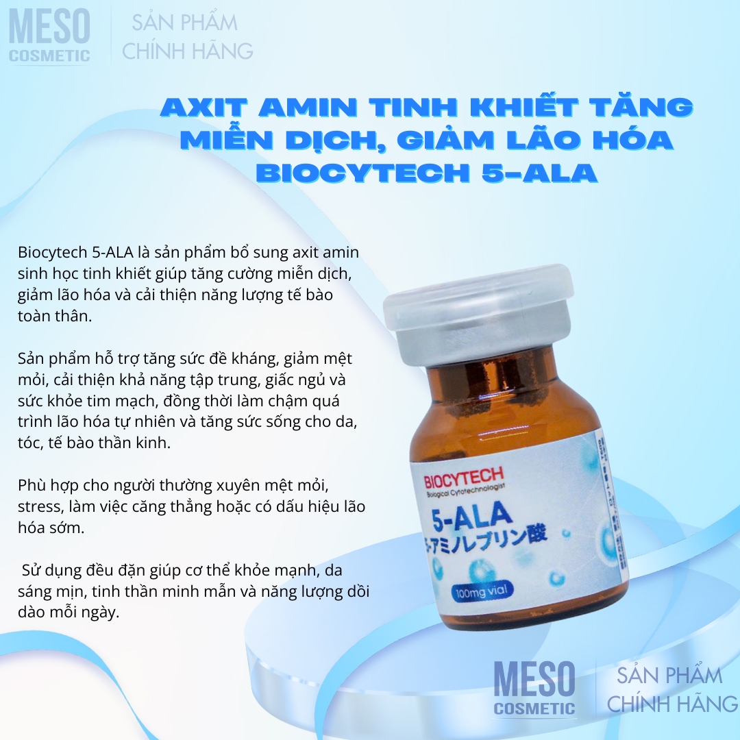 Axit amin tinh khiết tăng miễn dịch, giảm lão hóa Biocytech 5-ALA