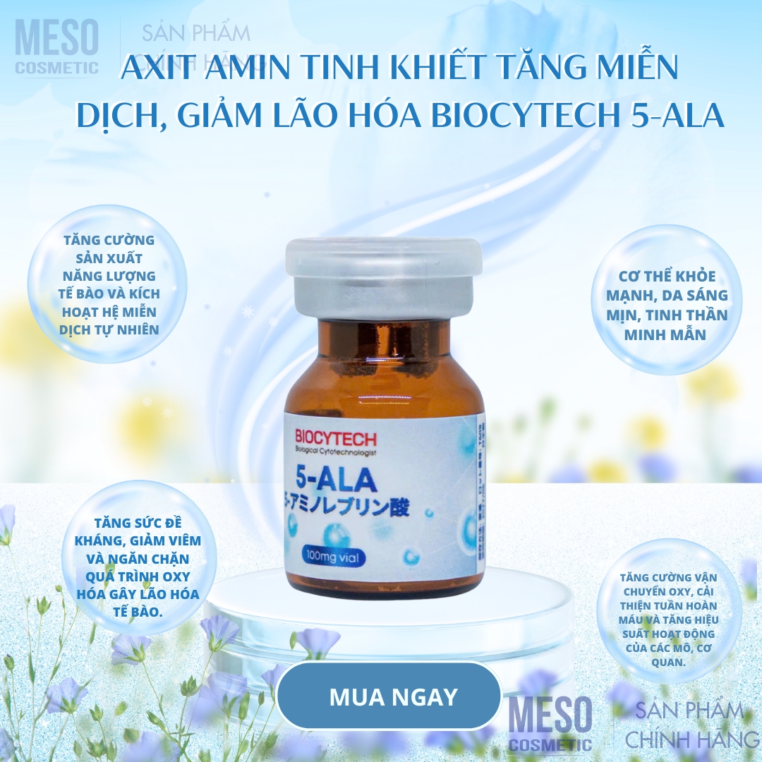 Axit amin tinh khiết tăng miễn dịch, giảm lão hóa Biocytech 5-ALA