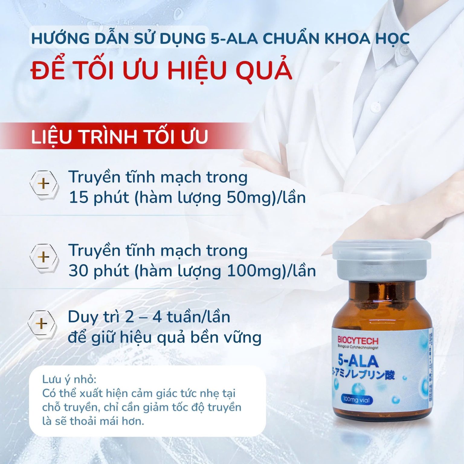 Axit amin tinh khiết tăng miễn dịch, giảm lão hóa Biocytech 5-ALA