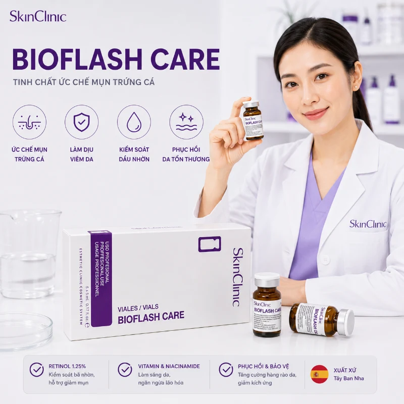 Tinh Chất Hỗ Trợ Giảm Mụn Trứng Cá BIOFLASH Care SkinClinic Chính Hãng