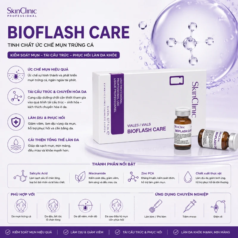 Tinh Chất Hỗ Trợ Giảm Mụn Trứng Cá BIOFLASH Care SkinClinic Chính Hãng