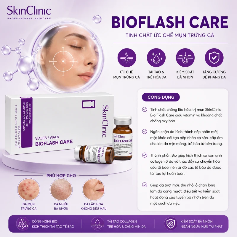 Tinh Chất Hỗ Trợ Giảm Mụn Trứng Cá BIOFLASH Care SkinClinic Chính Hãng