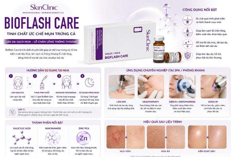 Tinh Chất Hỗ Trợ Giảm Mụn Trứng Cá BIOFLASH Care SkinClinic Chính Hãng