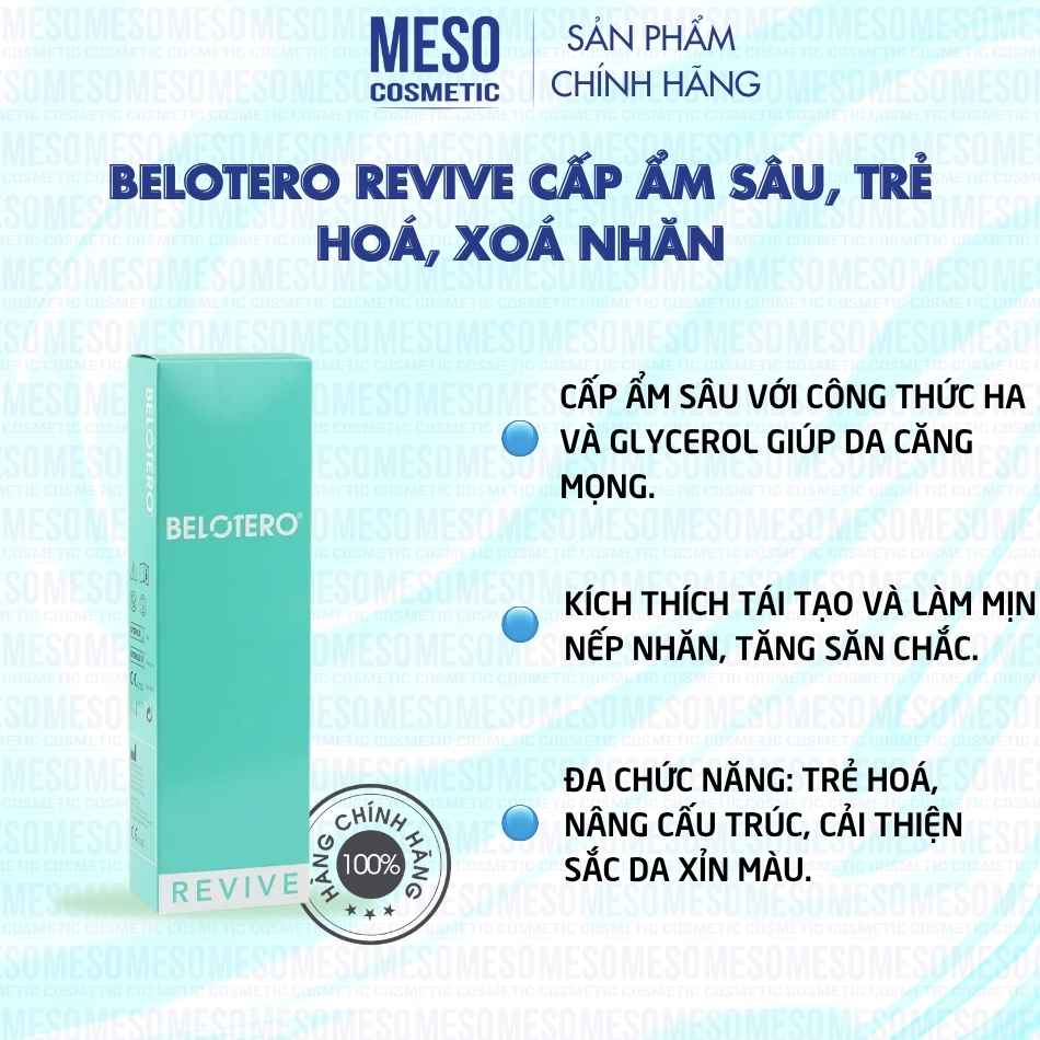 Belotero Revive cấp ẩm sâu, trẻ hoá, xoá nhăn