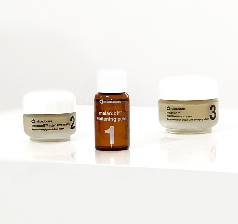 Bộ sản phẩm chuyên nghiệp xoá nám kháng trị 2 món Md:Ceuticals Melan:Off Peel+Mask