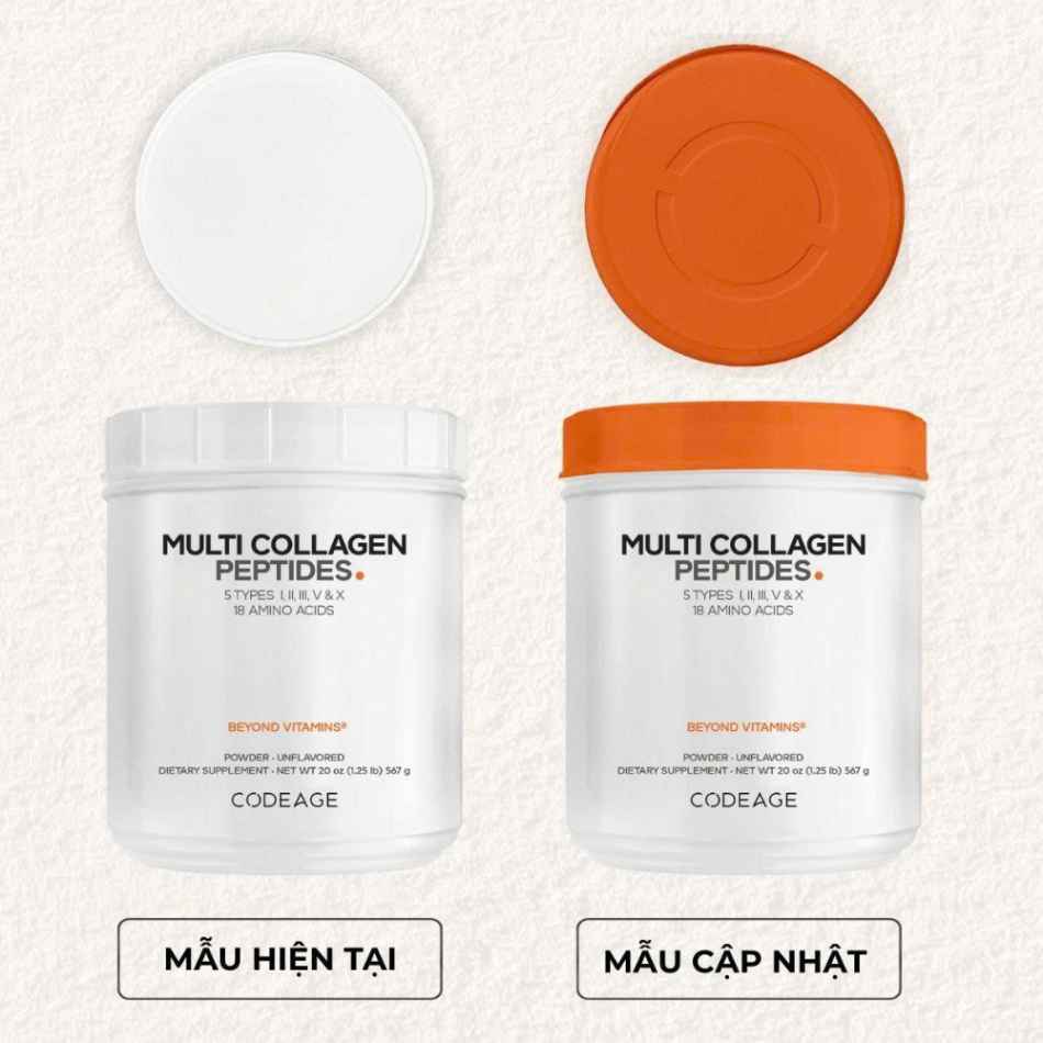 Bột collagen thủy phân làm đẹp da, tóc, móng Codeage Multi Collagen Peptides