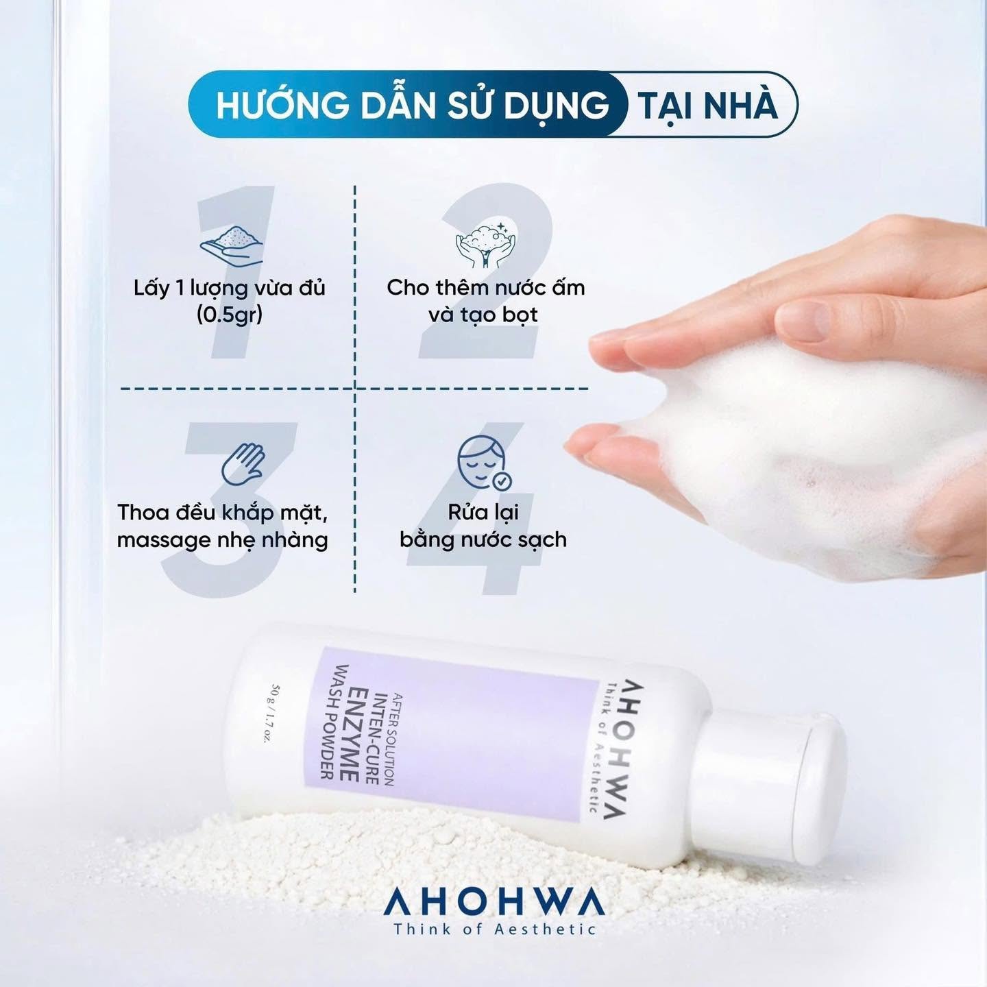 Bột tẩy da chết sinh học enzyme Ahohwa After Solution Inten-Cure Enzyme Wash Powder