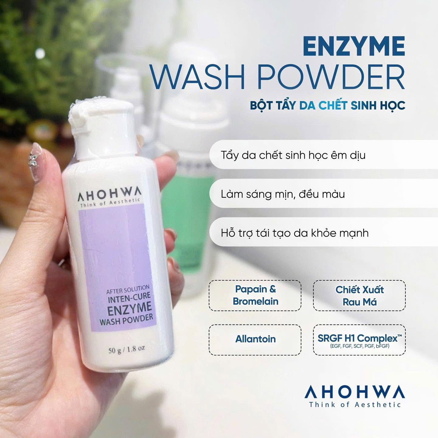 Bột tẩy da chết sinh học enzyme Ahohwa After Solution Inten-Cure Enzyme Wash Powder