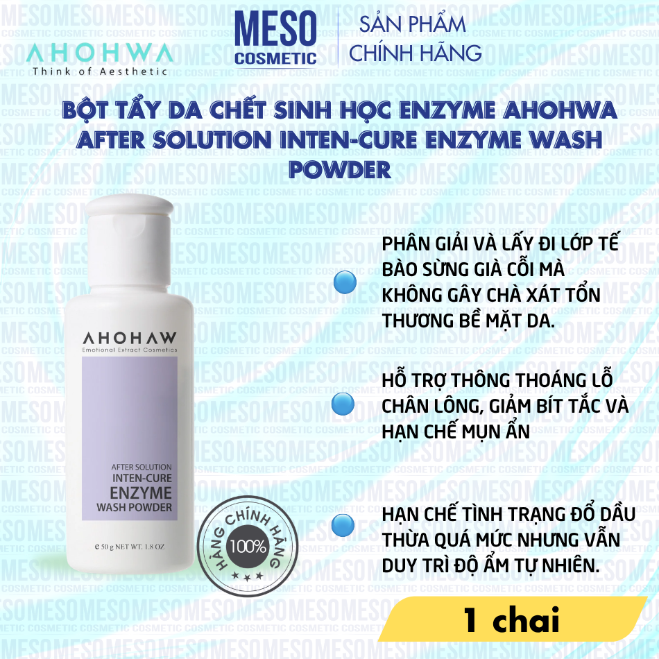 Bột tẩy da chết sinh học enzyme Ahohwa After Solution Inten-Cure Enzyme Wash Powder