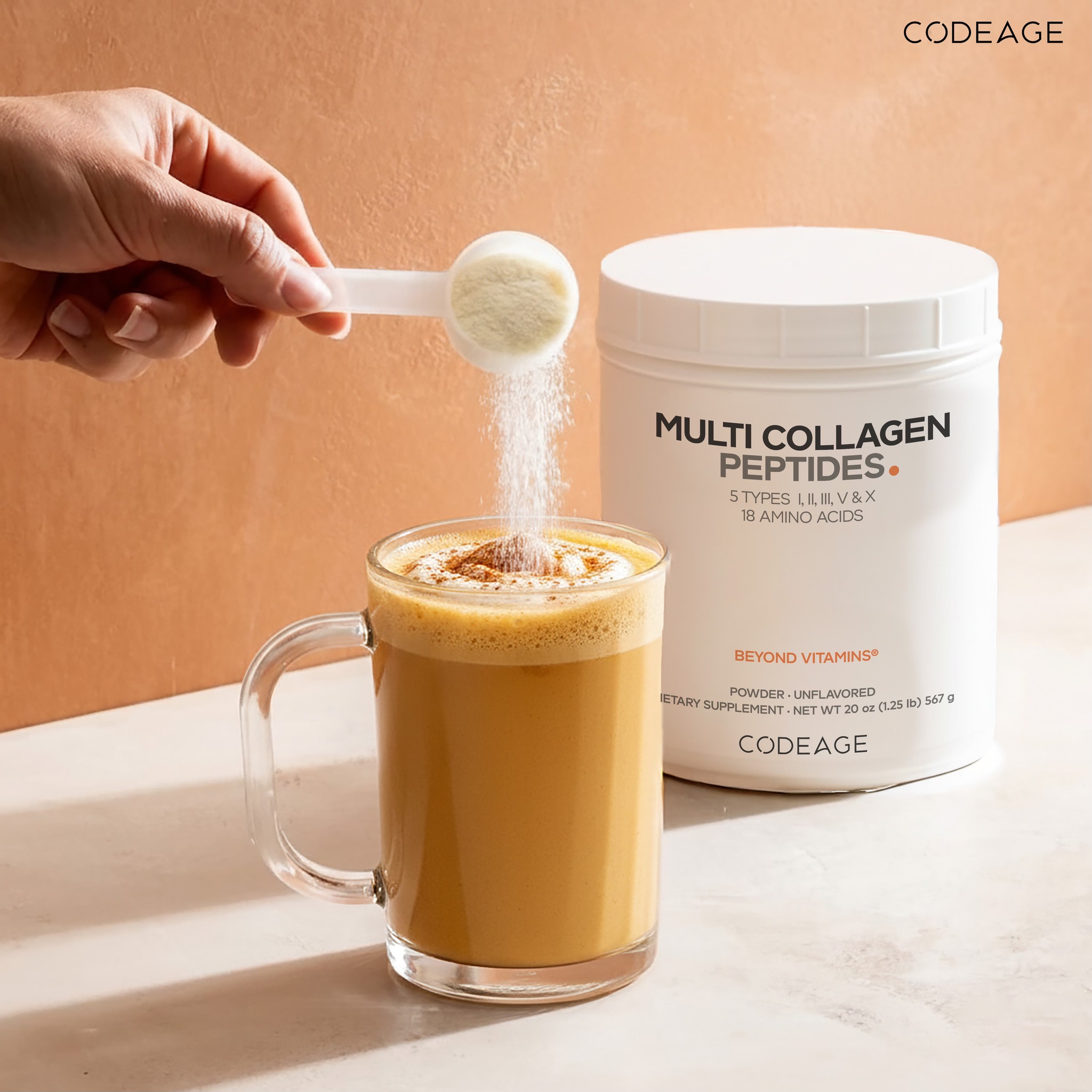 Bột uống hỗ trợ làm đẹp da, tóc, móng Codeage Multi Collagen Peptides 567g