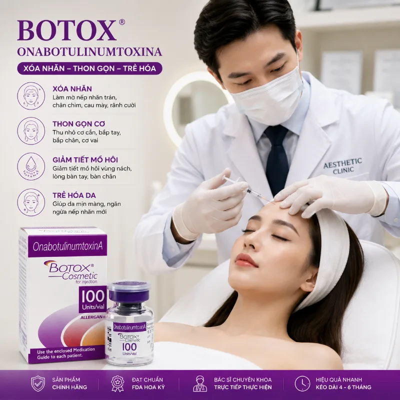 Botox Allergan 100 Units Mỹ Chính Hãng - Botulinum Toxin Type A Xóa Nhăn, Nâng Cơ Hiệu Quả