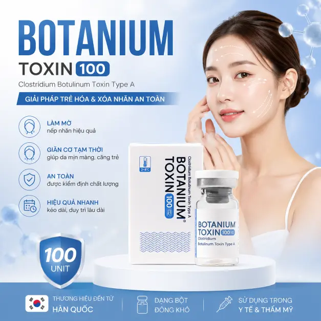 Botox Botanium Toxin 100 – Giải Pháp Xóa Nhăn & Trẻ Hóa Chuẩn Y Khoa Từ Hàn Quốc