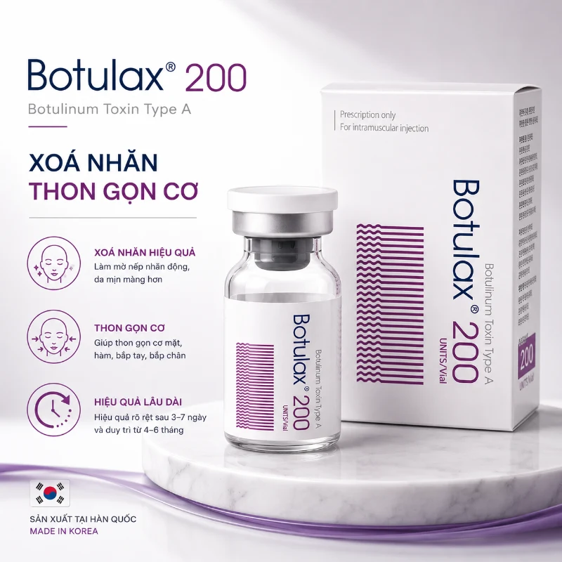 Botox Botulium Toxin Type A Botulax 200 Units xoá nhăn, thon gọn cơ