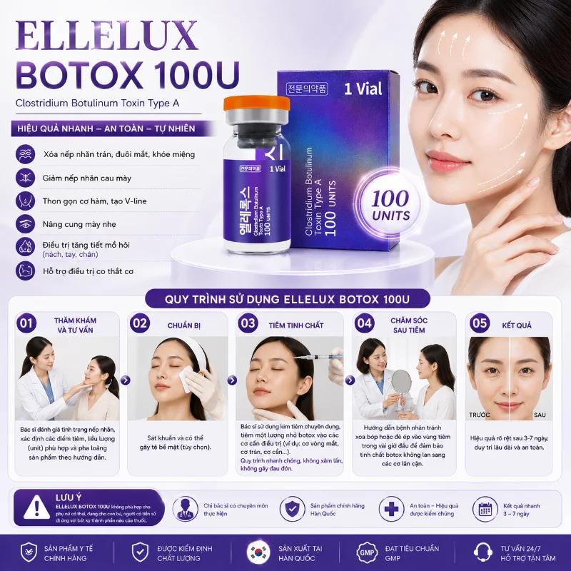 Botox ElleLux 100U Chính Hãng - Botulinum Toxin Type A Hàn Quốc