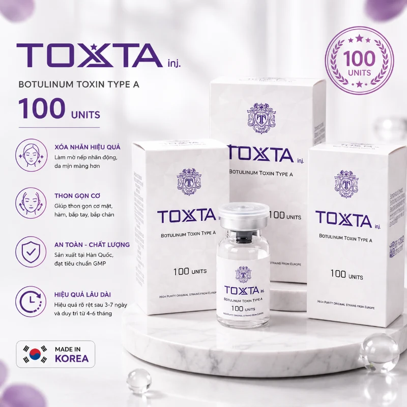 Tinh Chất Toxta 100 Units - Botulinum Toxin Type A Hỗ Trợ Xóa Nhăn, Thon Gọn Hàm, Bắp Tay & Bắp Chân