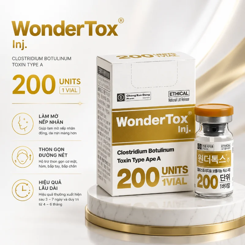 Tinh Chất Botox Wondertox 200 Units Xóa Nhăn, Thon Gọn Hàm, Bắp Tay & Bắp Chân