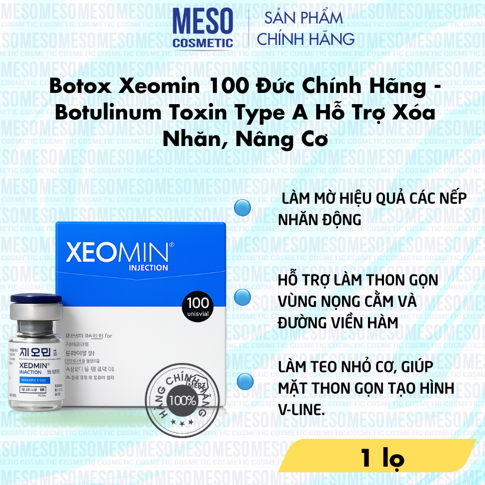 Botox Xeomin 100 Đức Chính Hãng - Botulinum Toxin Type A Hỗ Trợ Xóa Nhăn, Nâng Cơ