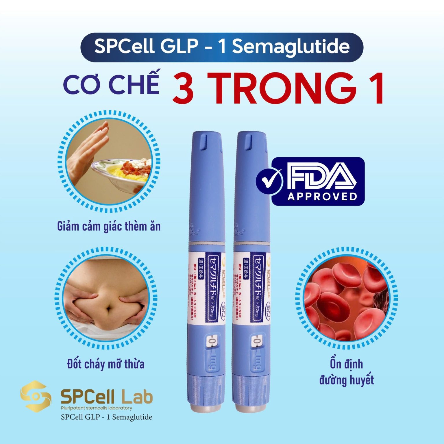 semaglutide là gì Bút cải thiện đường huyết, hỗ trợ giảm cân SPCell GLP-1 Semaglutide