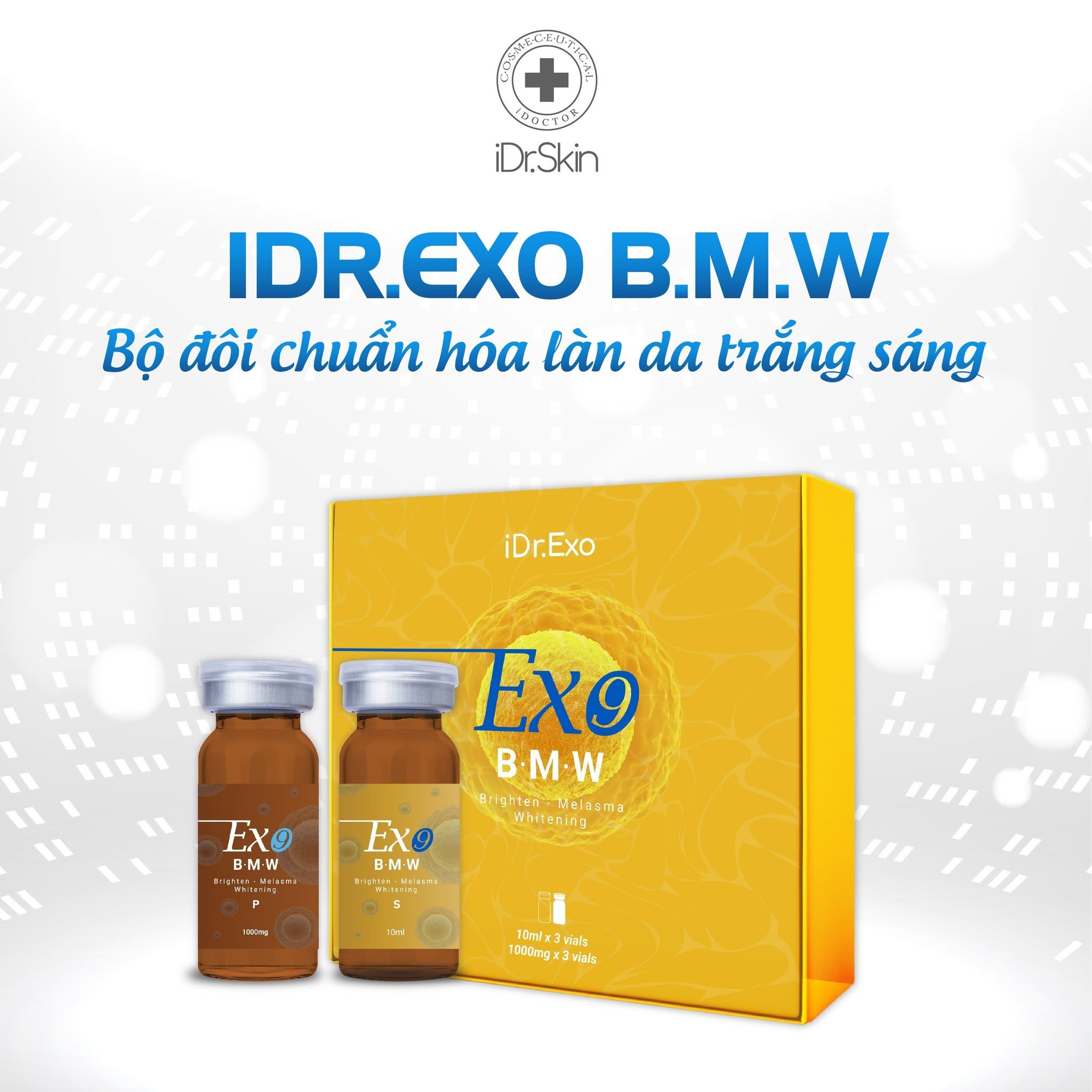 Cặp Tinh Chất Mờ Nám iDr.Skin iDr.Exo BMW Powder & Solution – Dưỡng Sáng, Phục Hồi Da