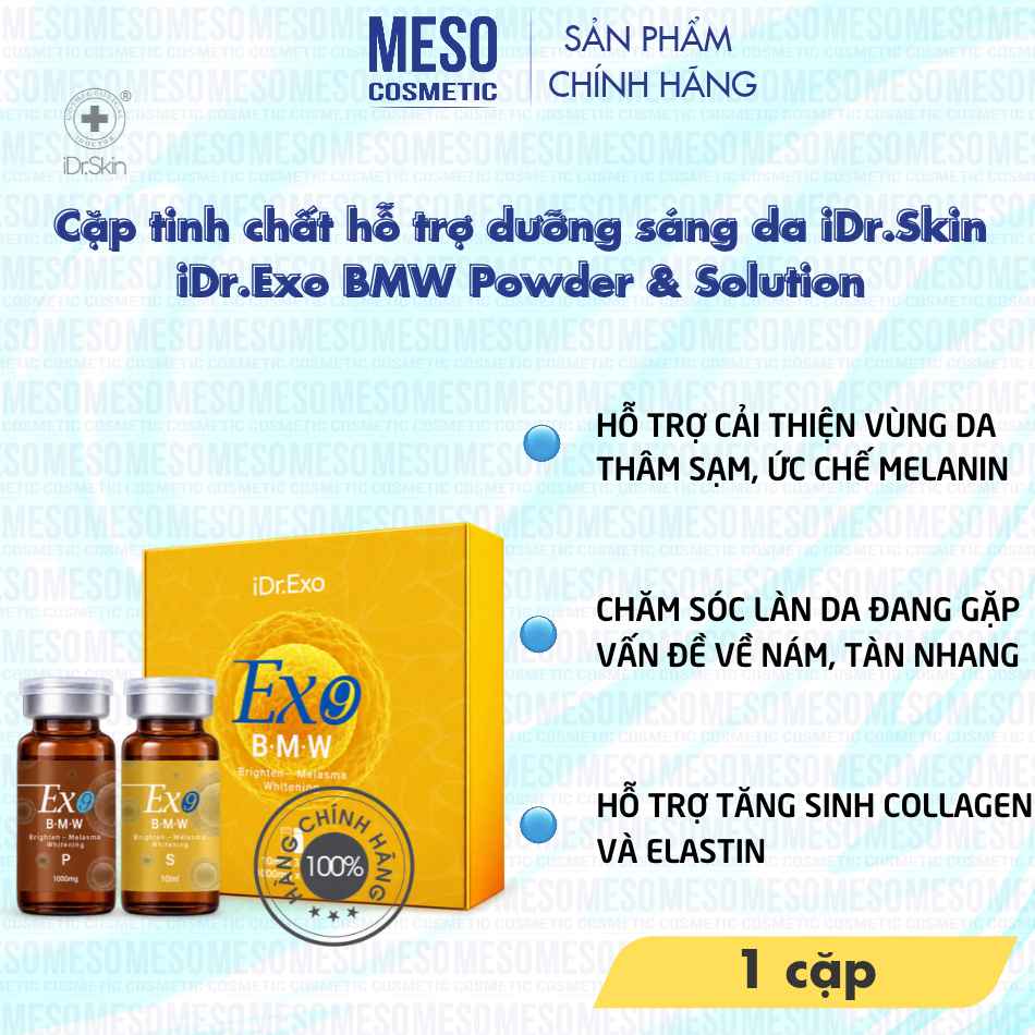Cặp tinh chất hỗ trợ dưỡng sáng da iDr.Skin iDr.Exo BMW Powder & Solution