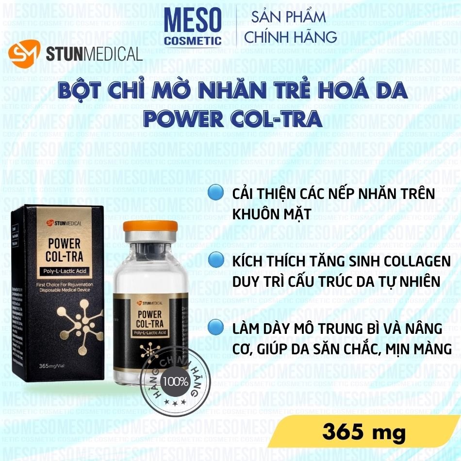 Chất kích thích tăng sinh collagen trẻ hóa da Power Col-tra PLLA Poly-L-Lactic Acid