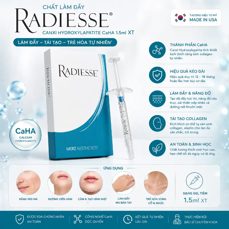 Chất làm đầy RADIESSE® MERZ AESTHETICS Canxi Hydroxylapatite CaHA 1.5ml