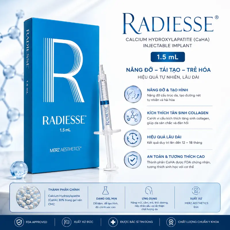 Chất làm đầy RADIESSE® MERZ AESTHETICS Canxi Hydroxylapatite CaHA 1.5ml