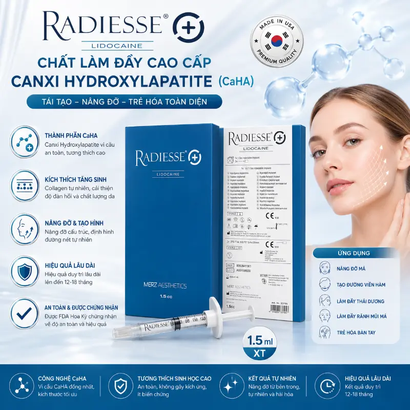 Chất làm đầy RADIESSE® MERZ AESTHETICS Canxi Hydroxylapatite CaHA 1.5ml