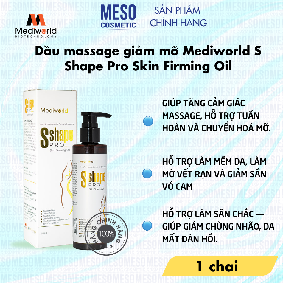 Dầu massage giảm mỡ Mediworld S Shape Pro Skin Firming Oil