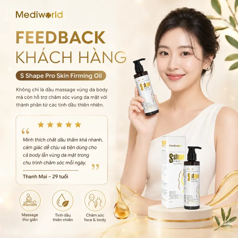 Dầu massage giảm mỡ Mediworld S Shape Pro Skin Firming Oil