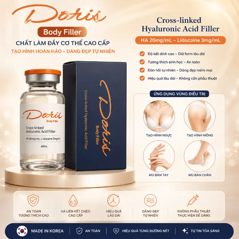 Chất Làm Đầy Doris Body Hàn Quốc – Tạo khối ngực, mông, bàn tay & bàn chân an toàn