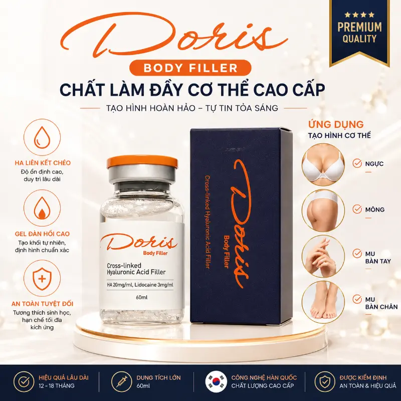 Chất Làm Đầy Doris Body Hàn Quốc – Tạo khối ngực, mông, bàn tay & bàn chân an toàn