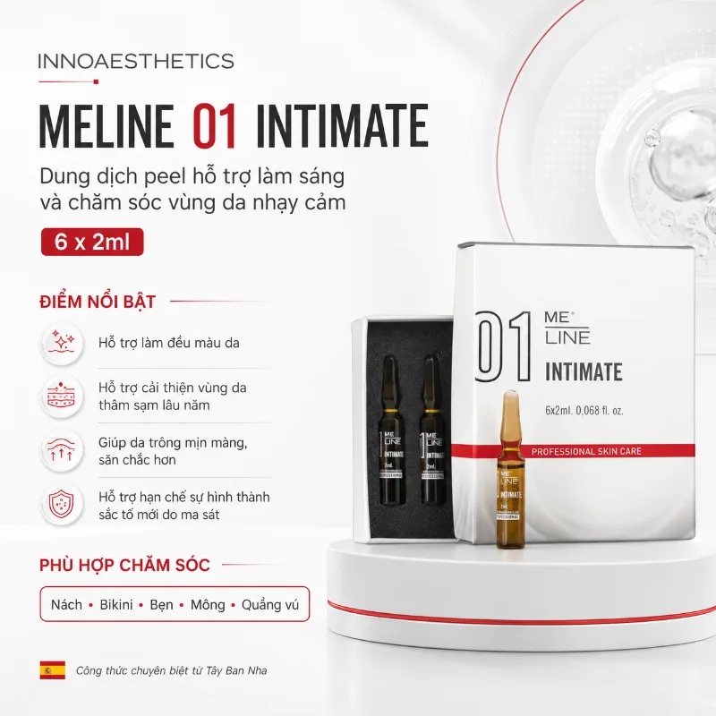 Dung Dịch Peel Hỗ Trợ Mờ Thâm Vùng Nhạy Cảm INNOAESTHETICS MeLine 01 Intimate 1 Ống Chính Hãng