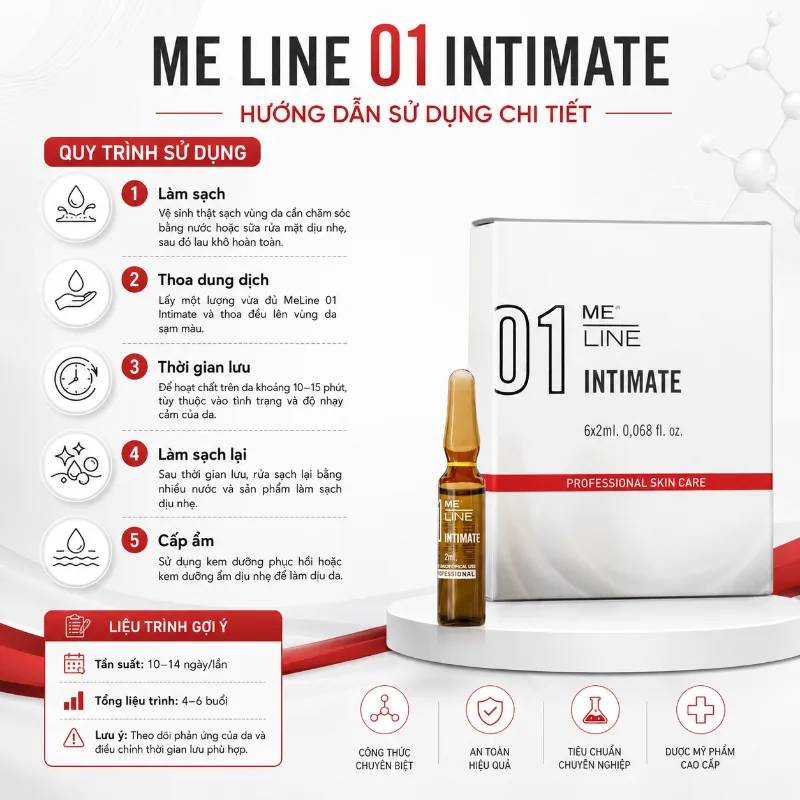 Dung Dịch Peel Hỗ Trợ Mờ Thâm Vùng Nhạy Cảm INNOAESTHETICS MeLine 01 Intimate 1 Ống Chính Hãng