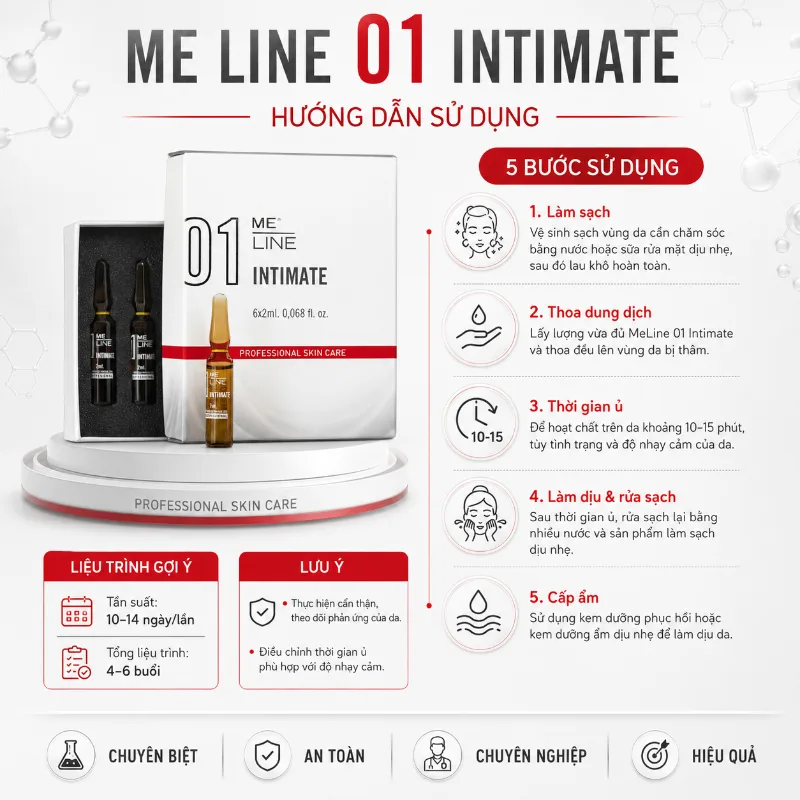 Dung Dịch Peel Hỗ Trợ Mờ Thâm Vùng Nhạy Cảm INNOAESTHETICS MeLine 01 Intimate 1 Ống Chính Hãng