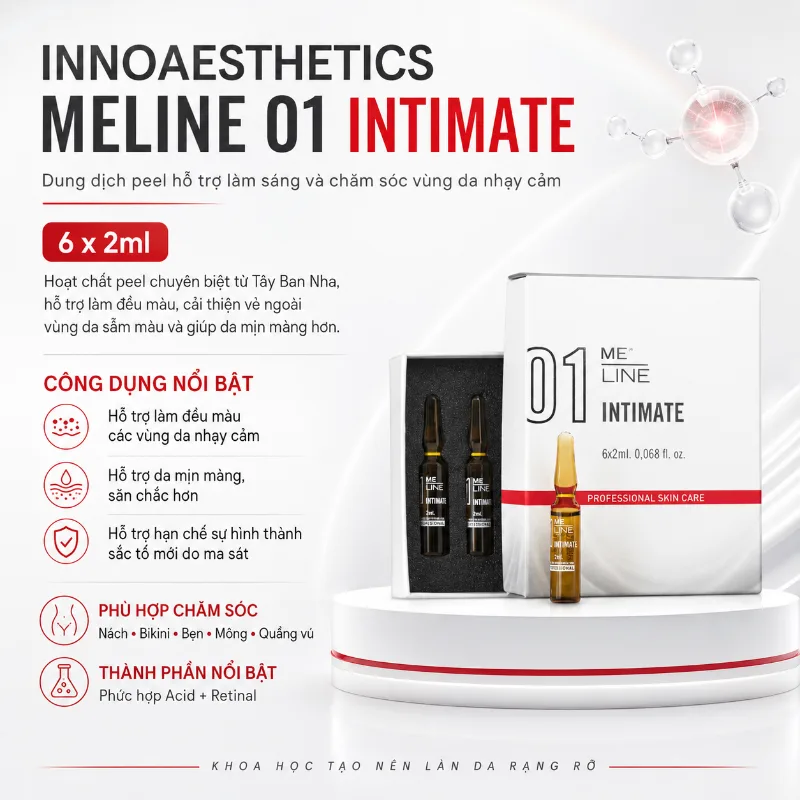 Dung Dịch Peel Hỗ Trợ Mờ Thâm Vùng Nhạy Cảm INNOAESTHETICS MeLine 01 Intimate 1 Ống Chính Hãng