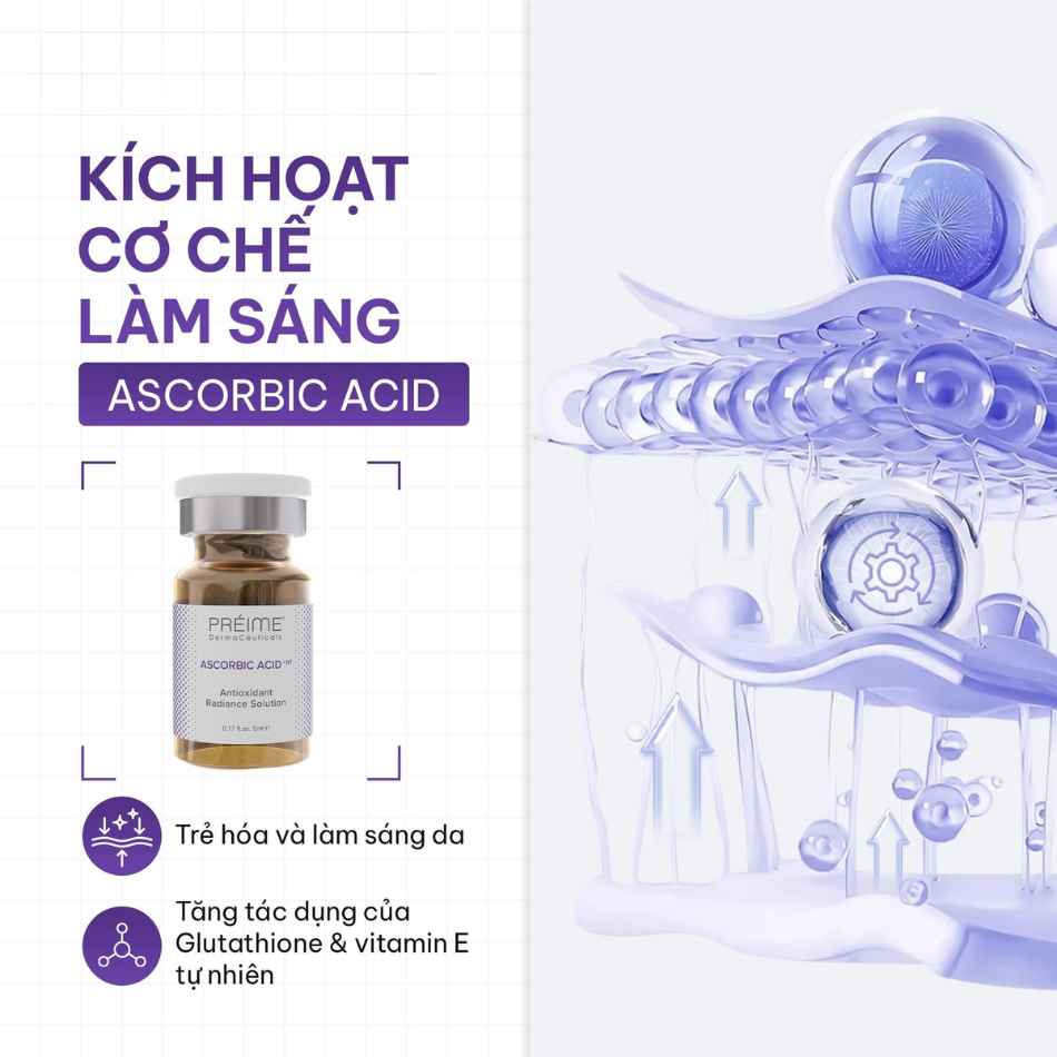 Dung dịch chống oxy hoá dưỡng sáng da Préime DermaCeuticals Ascorbic Acid + NT Antioxidant Radiace Solution