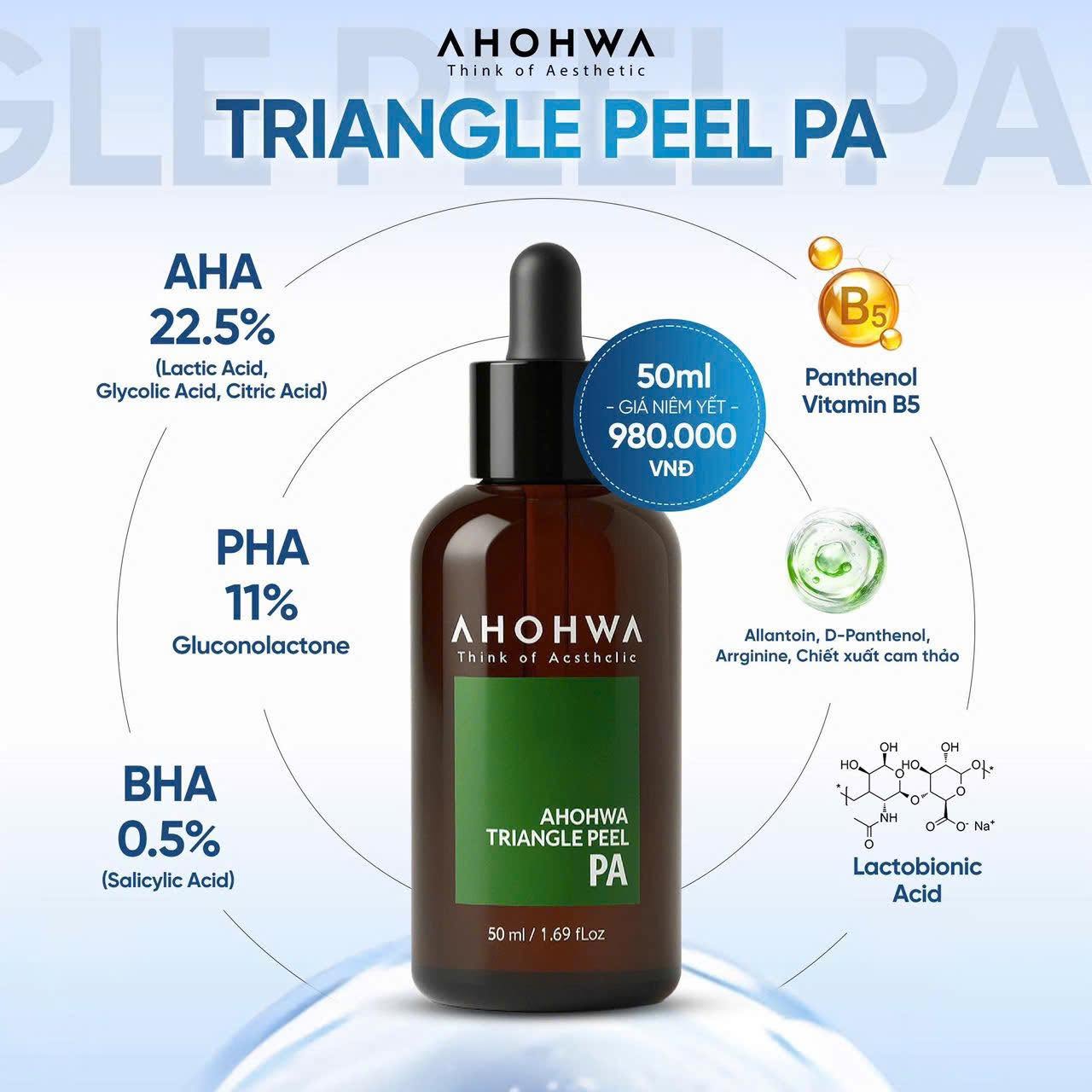 Dung dịch peel dành cho mọi loại da Ahohwa Triangle Peel Pa