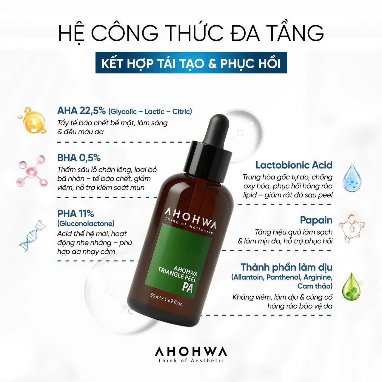 Dung dịch peel dành cho mọi loại da Ahohwa Triangle Peel Pa
