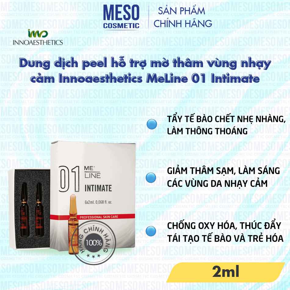 Dung dịch peel hỗ trợ mờ thâm vùng nhạy cảm Innoaesthetics MeLine 01 Intimate
